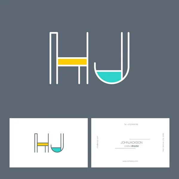 Ligne lettres communes logo HJ — Image vectorielle