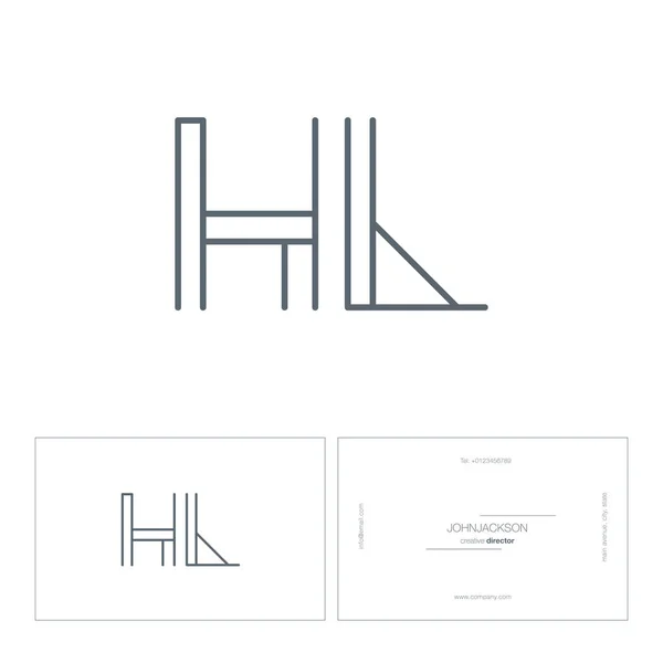 Línea conjunta letras logo HL — Vector de stock