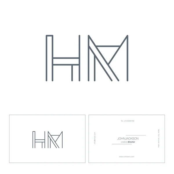 Ligne lettres communes logo HM — Image vectorielle