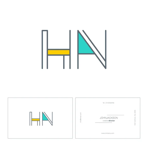Лінійний логотип спільних літер HN — стоковий вектор
