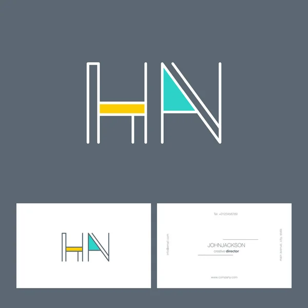 Ligne lettres communes logo HN — Image vectorielle