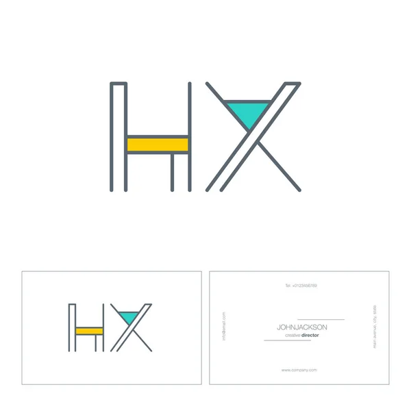 线联合字母徽标 Hx — 图库矢量图片