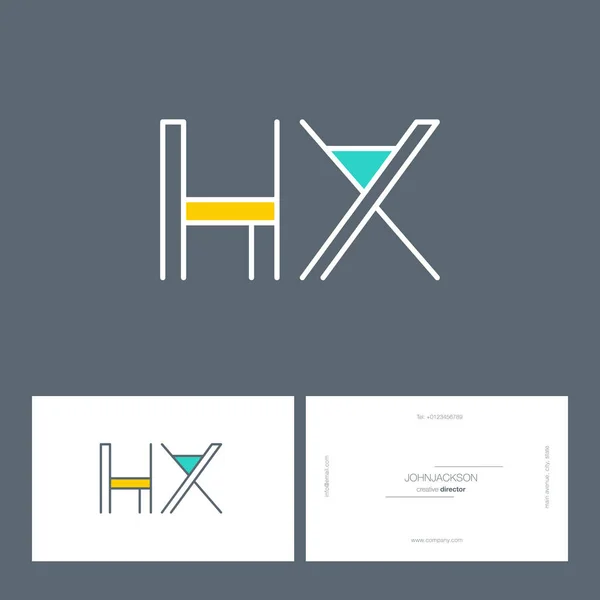 Ligne lettres communes logo HX — Image vectorielle