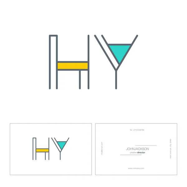 Ligne lettres communes logo HY — Image vectorielle