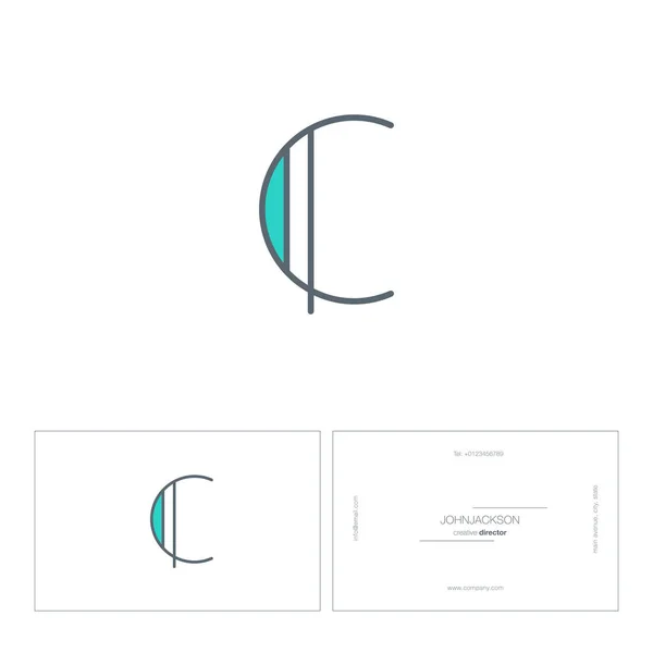 Single line letter logo C — Stock Vector