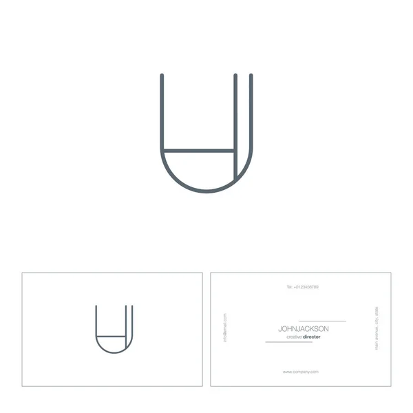 Line letter logo U — Stock Vector