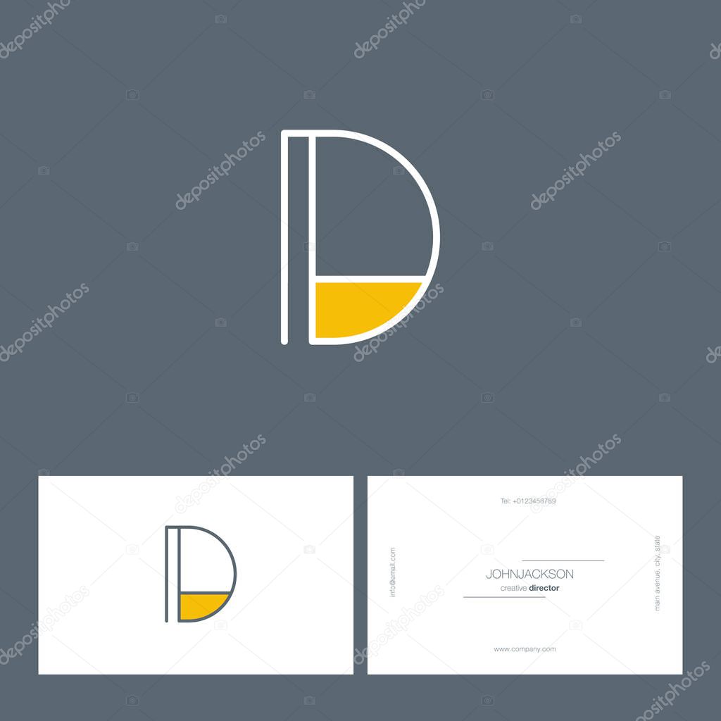 Single line letter logo D