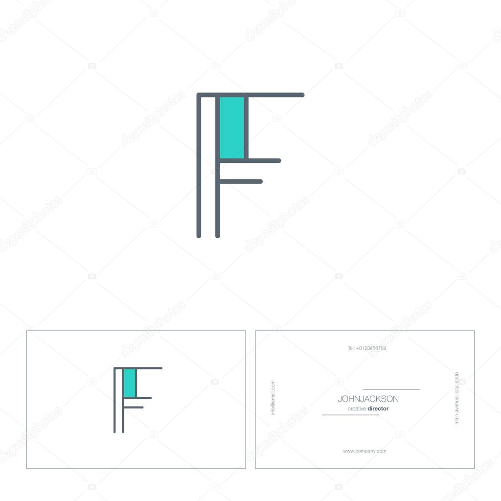 Single line letter logo F, contemporary company logo, corporate identity