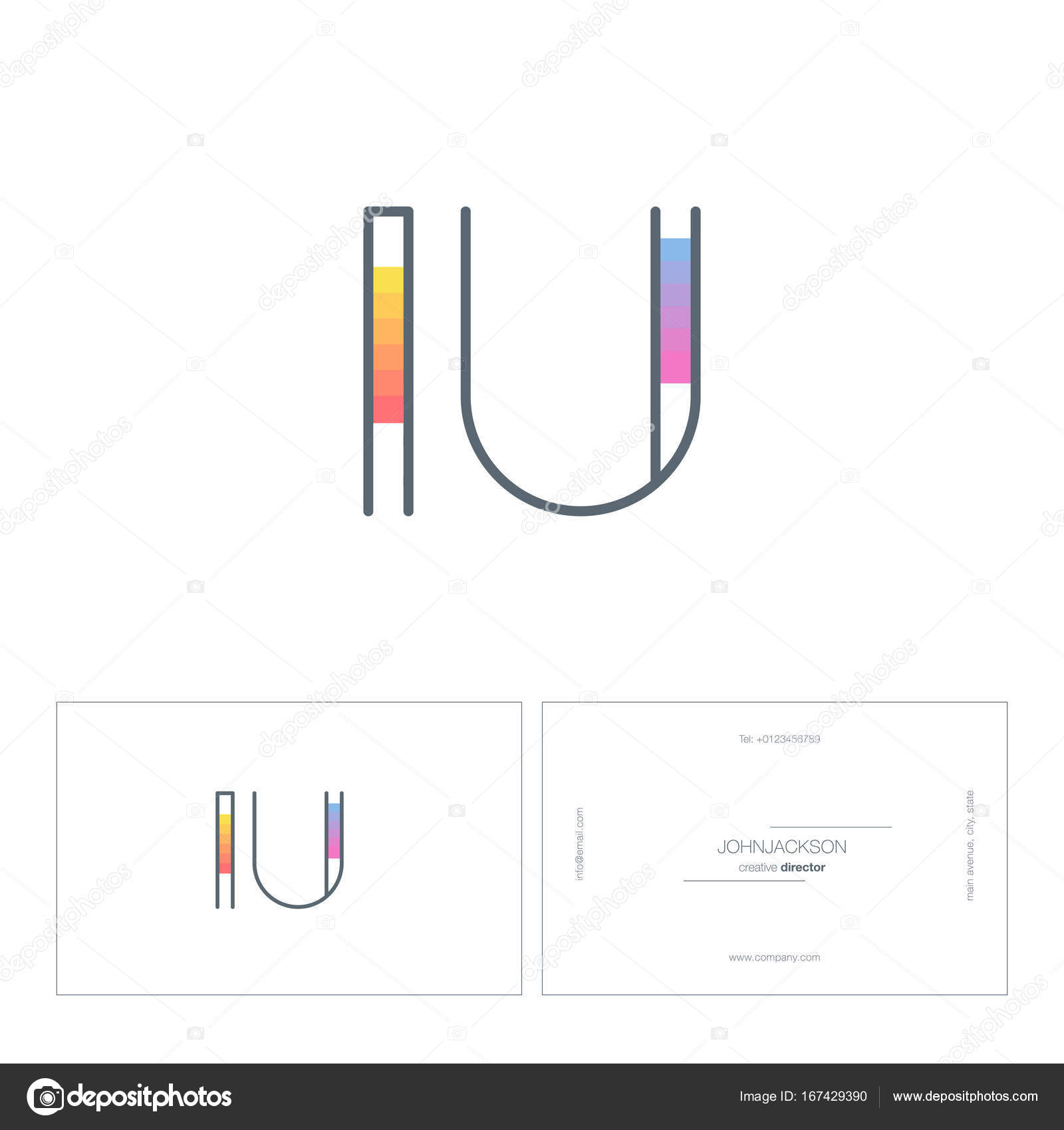 Line Joint Letters Logo Iu Vector Image By C Brainbistro Vector Stock