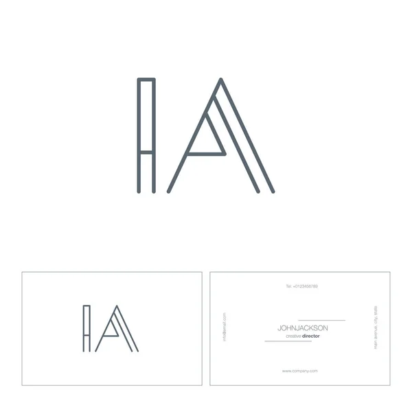Ligne lettres communes logo IA — Image vectorielle