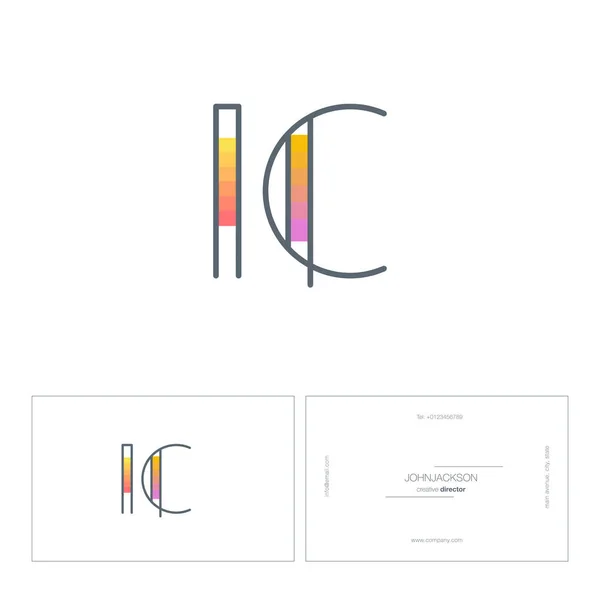 Ligne lettres communes logo IC — Image vectorielle