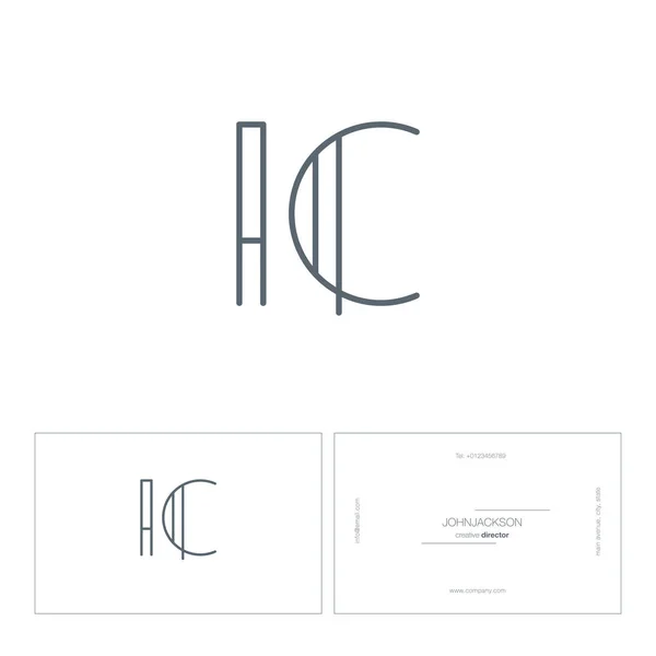 Ligne lettres communes logo IC — Image vectorielle