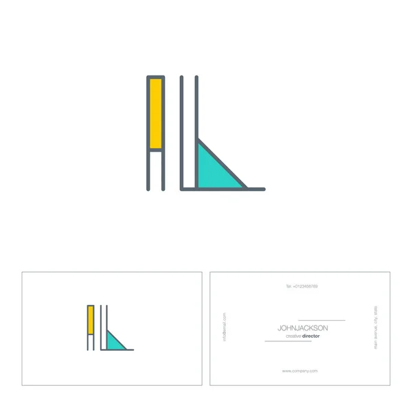 Ligne lettres communes logo IL — Image vectorielle