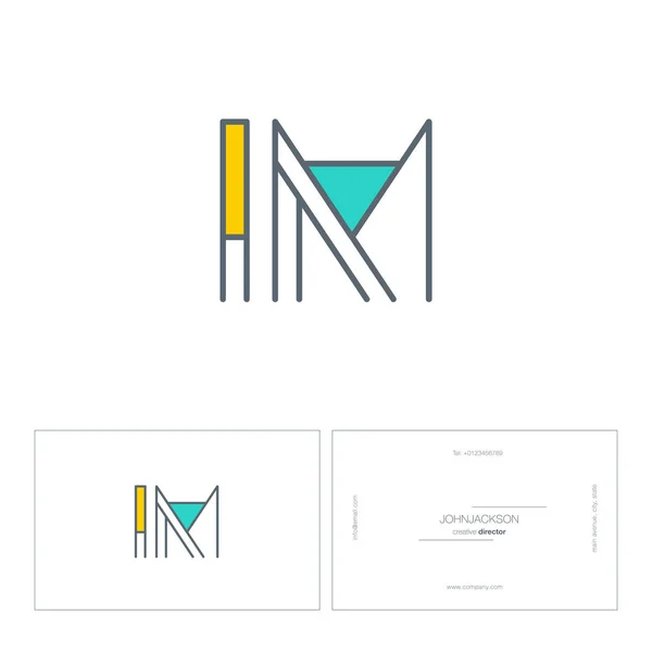 Ligne lettres communes logo IM — Image vectorielle