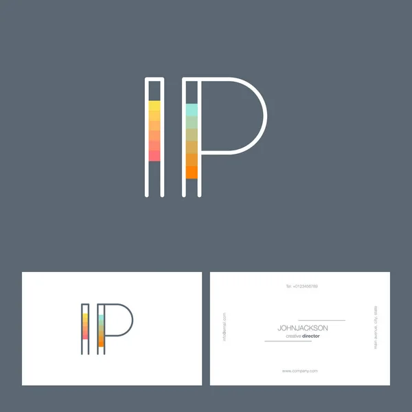 Ligne lettres communes logo IP — Image vectorielle