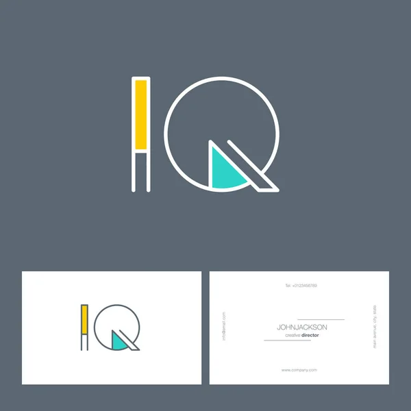 Γραμμή κοινές επιστολές λογότυπο Iq — Διανυσματικό Αρχείο