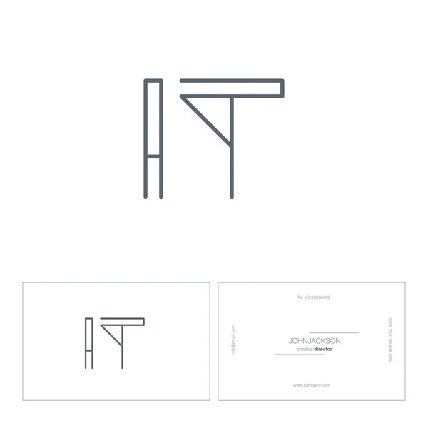 Línea letras conjuntas logo IT — Archivo Imágenes Vectoriales