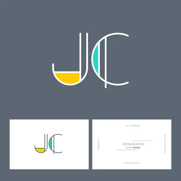 Linie gemeinsame Buchstaben logo jc — Stockvektor