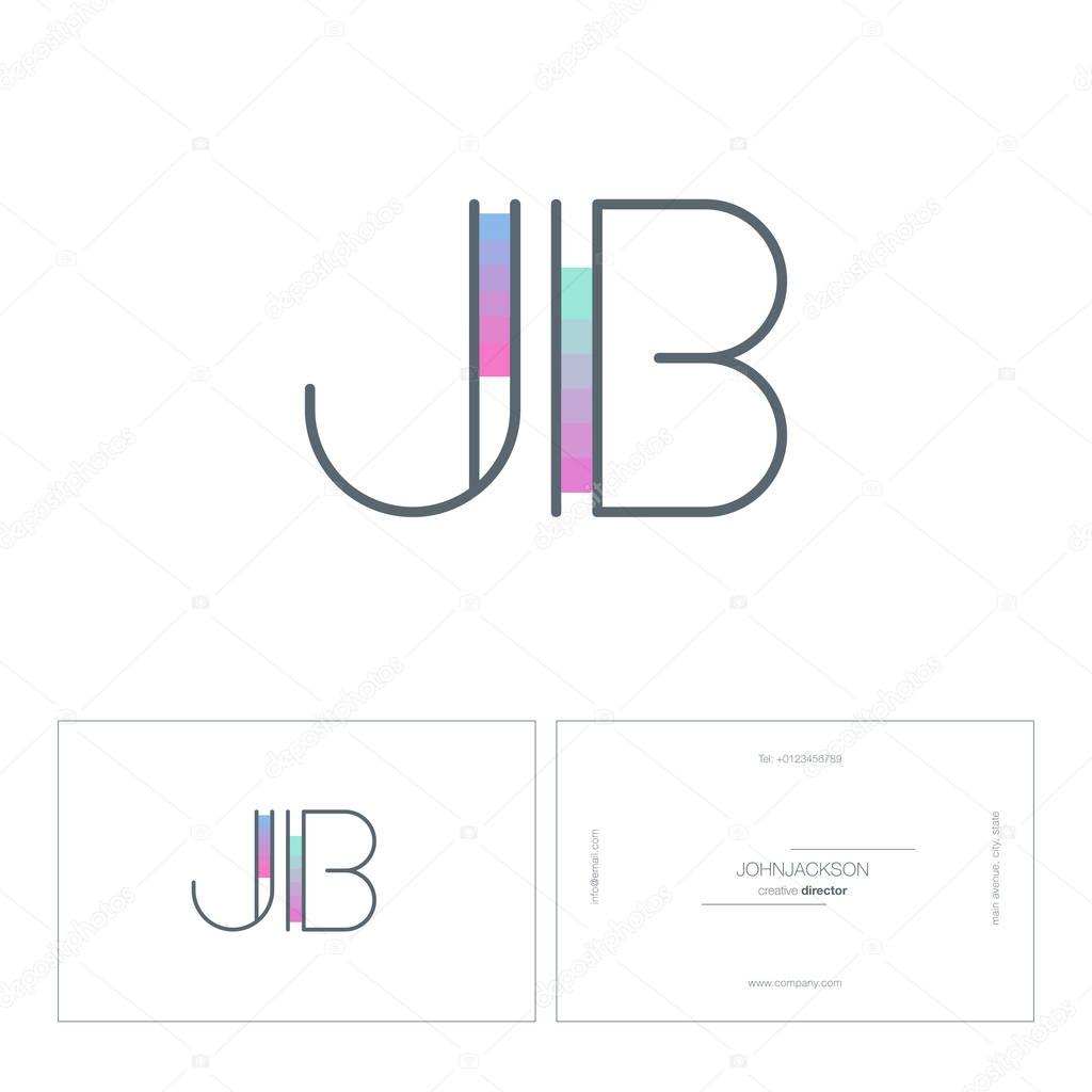 Line joint letters logo JB contemporary company logo,  vector illustration, corporate identity.