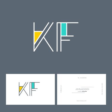 çizgi harf logo Kf