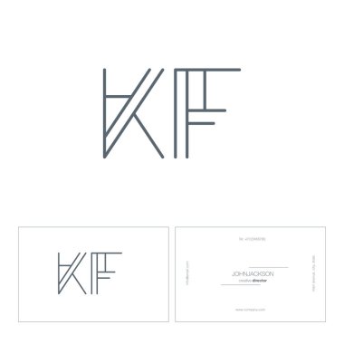 çizgi harf logo Kf