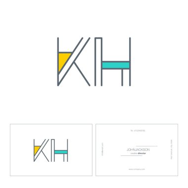 çizgi harf logo Kh