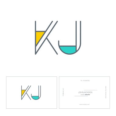 çizgi harf logo Kj