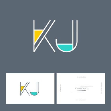 çizgi harf logo Kj