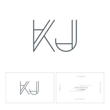 çizgi harf logo Kj