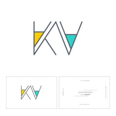 çizgi harf logo Kv