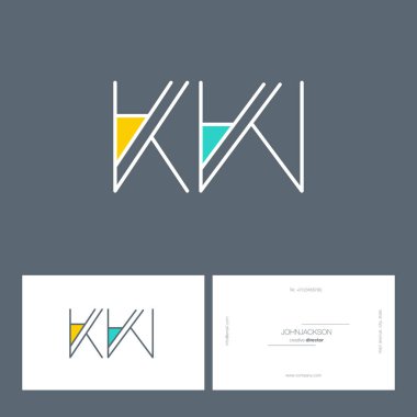 çizgi harf logo Kw