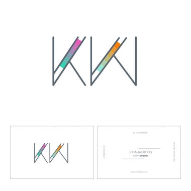 çizgi harf logo Kw