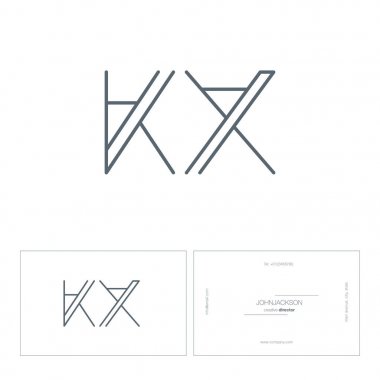 çizgi harf logo Kx