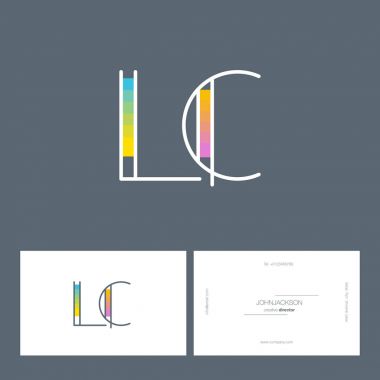 line letters logo LC clipart