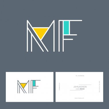 çizgi harf logo Mf