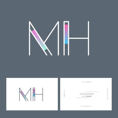 çizgi harf logo Mh