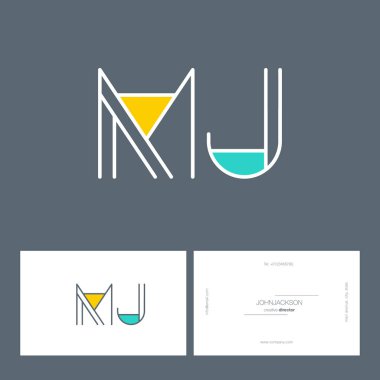çizgi harf logo Mj