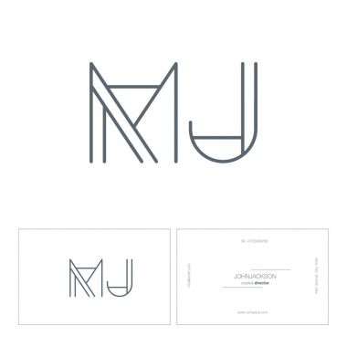 çizgi harf logo Mj
