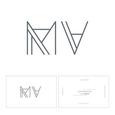 çizgi harf logo Mv