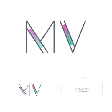 çizgi harf logo Mv