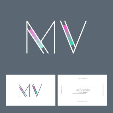 çizgi harf logo Mv