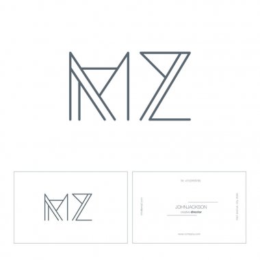 çizgi harf logo Mz