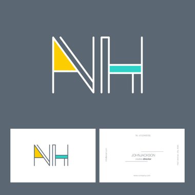 çizgi harf logo Nh