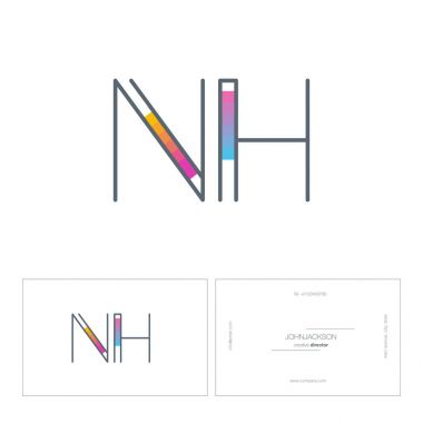 çizgi harf logo Nh