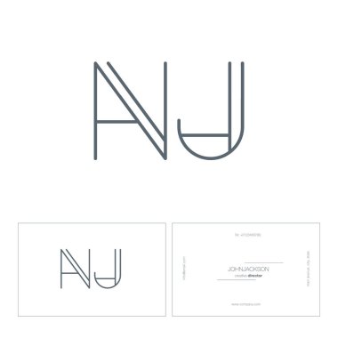 çizgi harf logo Nj