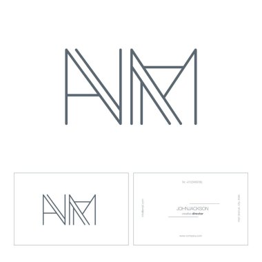 çizgi harf logo Nm