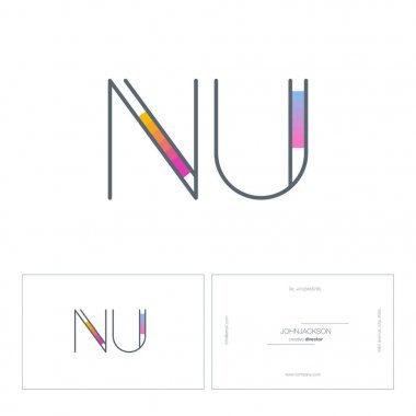 line letters logo NU