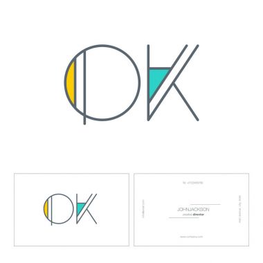 ortak harf logo Ok çizgi