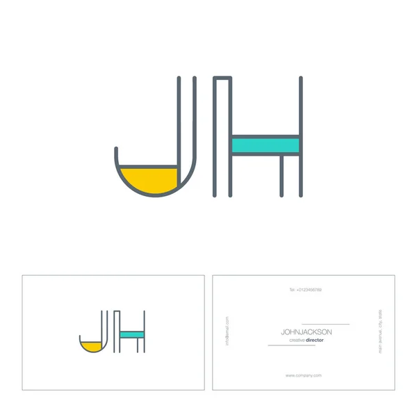 Ligne lettres communes logo JH — Image vectorielle