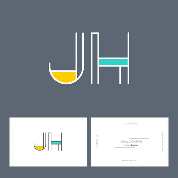 Ligne lettres communes logo JH — Image vectorielle